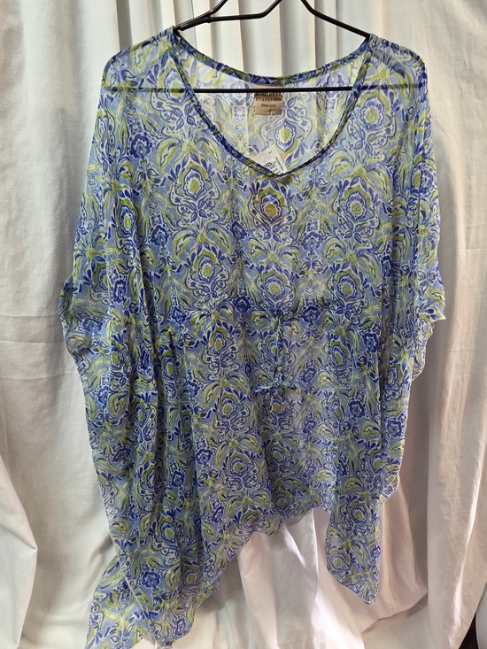 Sunflower Other - Lightweight Blue & Lime V-Neck Swim Coverup
